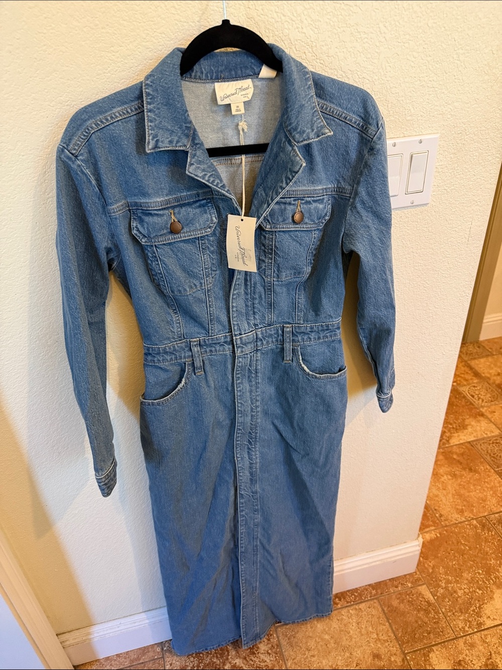 Universal Thread Light Blue Denim Maxi Shirt Dress
